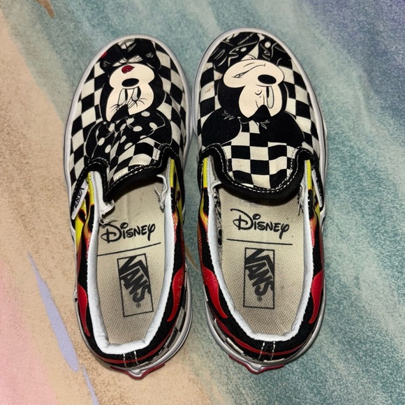 Vans Disney Classic Slip-On toddler size 12.5 Mickey & Minnie & Checker Flame - Picture 5 of 7